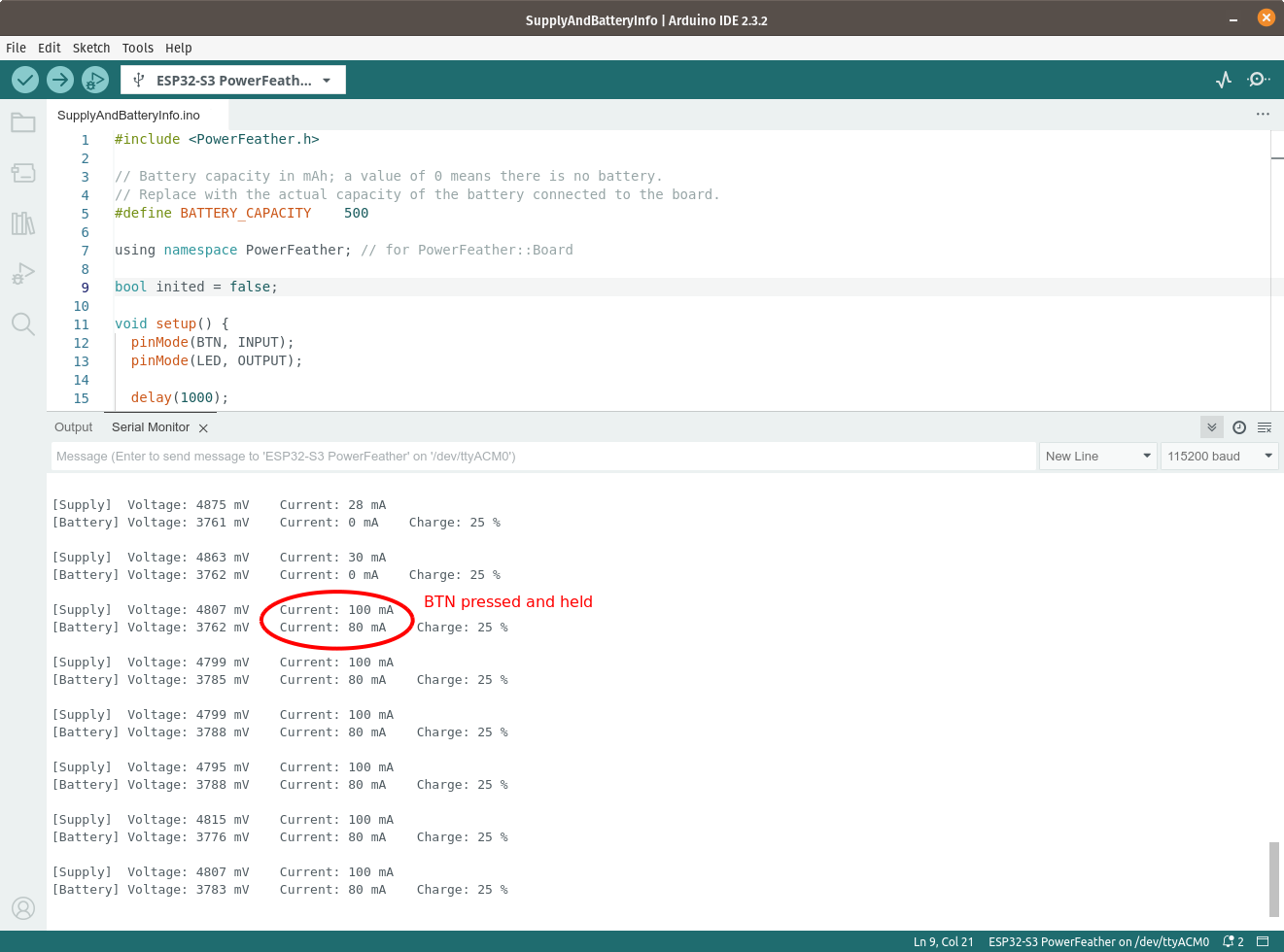 Arduino charging demonstration