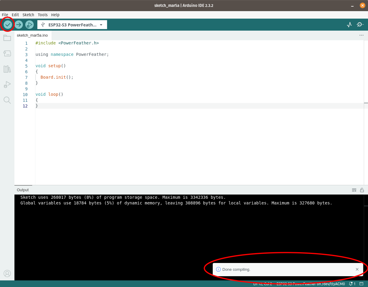 Building Arduino minimal sketch