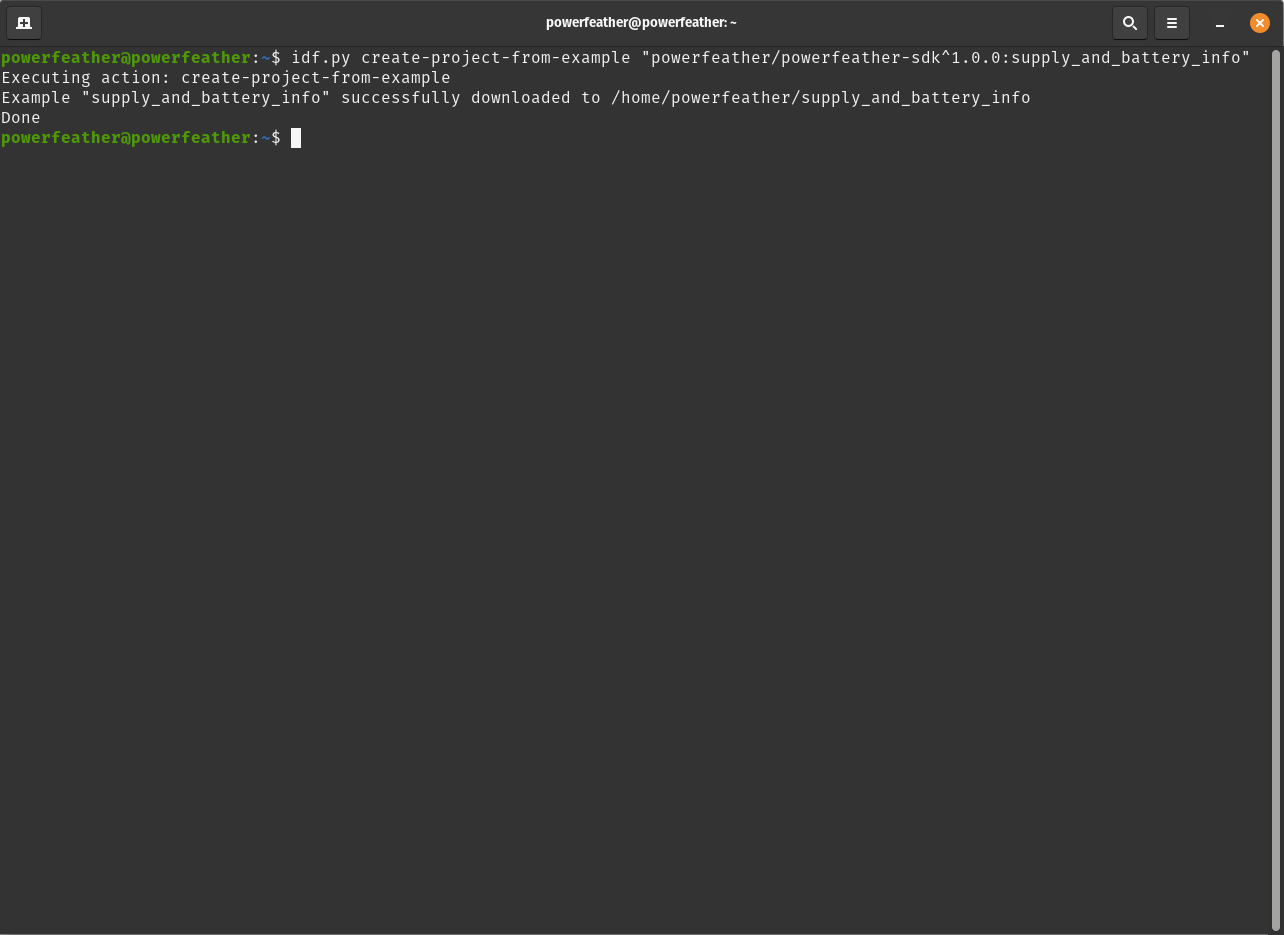 Downloading PowerFeather-SDk ESP-IDF example