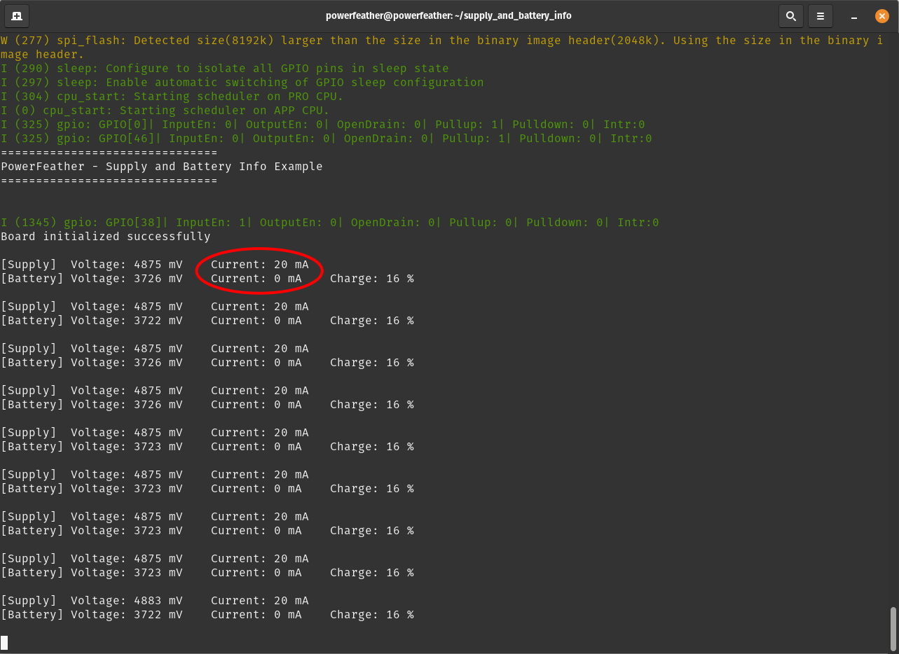ESP-IDF not charging demonstration